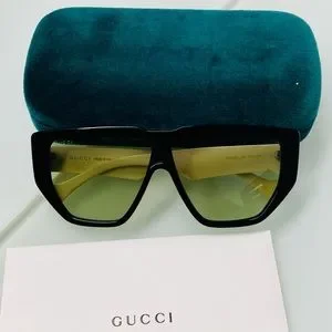 New Gucci Black / Green Gg0997s - 001 Unisex Shield Sunglasses Gucci | Accessories | New Gucci Black Green Gg997s 00 Unisex  main image 2